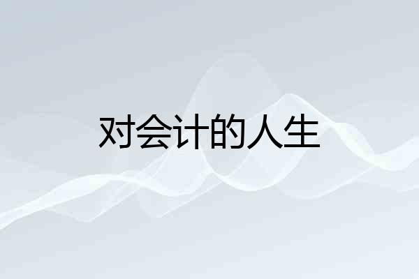 对会计的人生