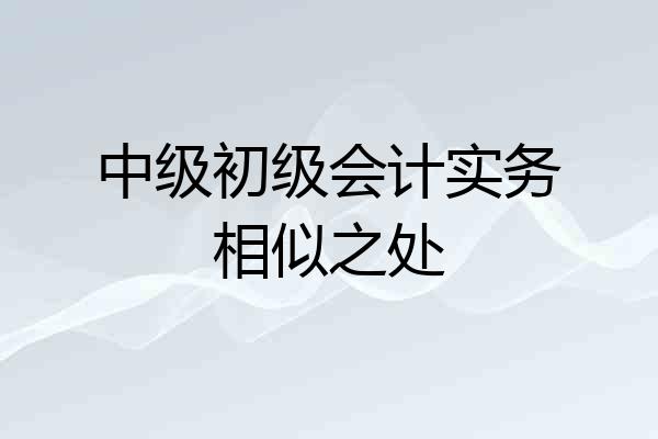 中级初级会计实务相似之处