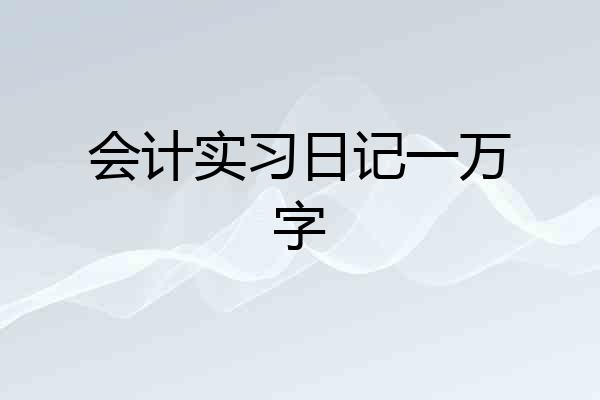 会计实习日记一万字
