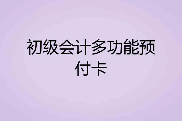 初级会计多功能预付卡