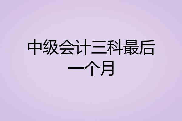 中级会计三科最后一个月