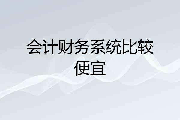 会计财务系统比较便宜