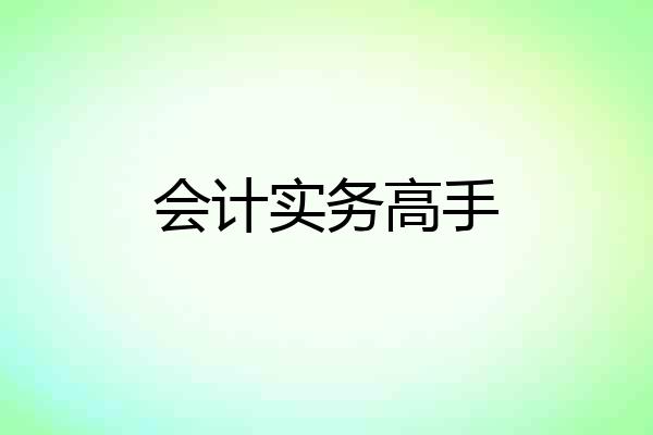 会计实务高手