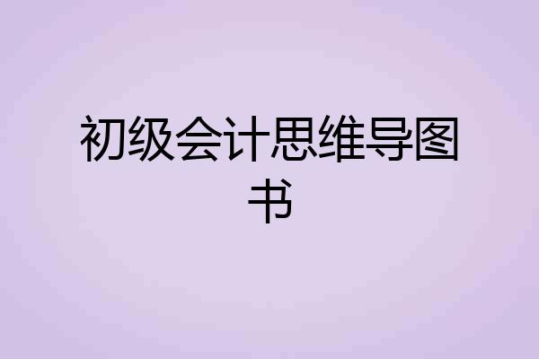 初级会计思维导图书