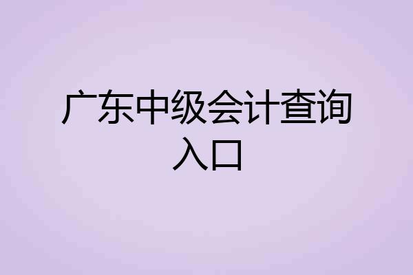 广东中级会计查询入口
