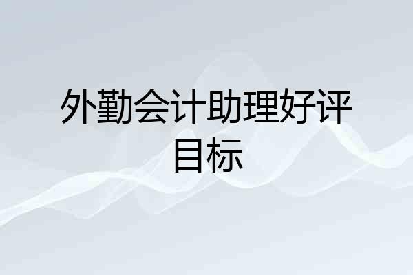 外勤会计助理好评目标