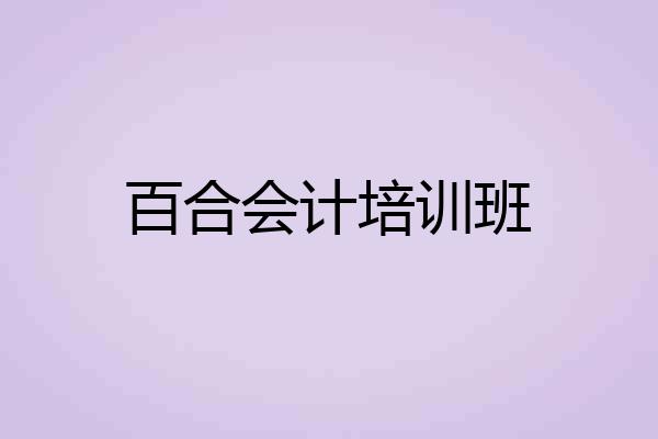 百合会计培训班