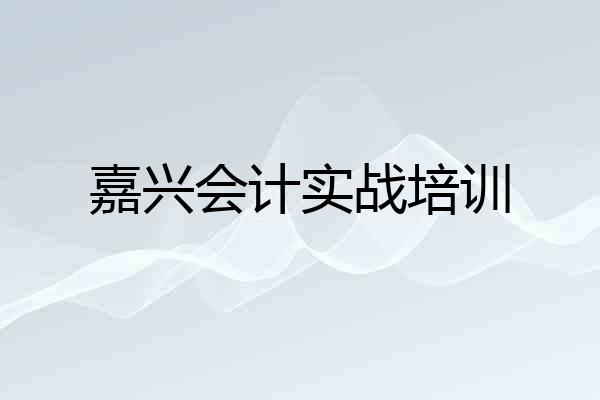 嘉兴会计实战培训
