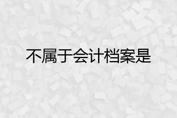 不属于会计档案是