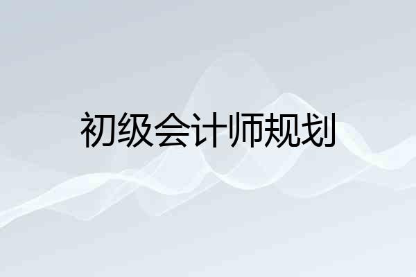 初级会计师规划