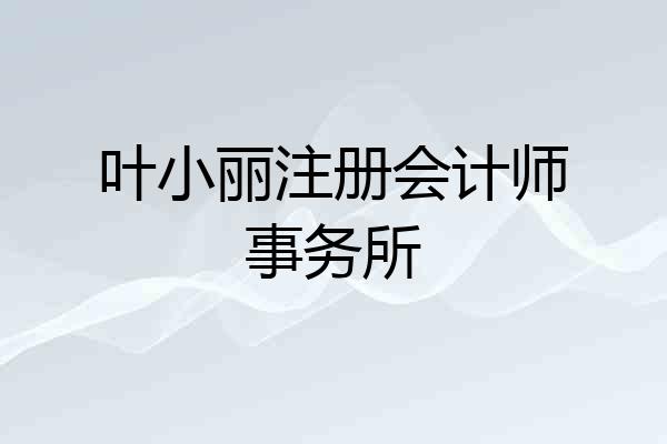 叶小丽注册会计师事务所