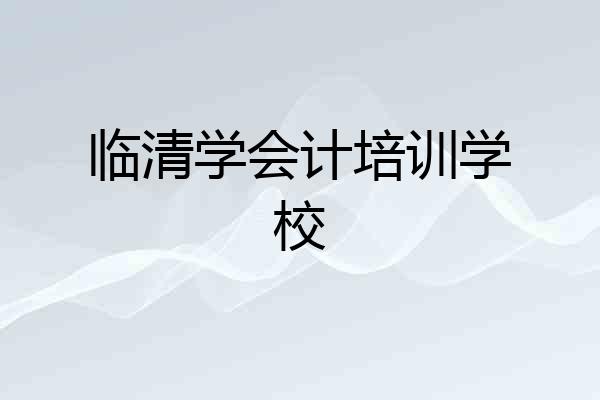 临清学会计培训学校