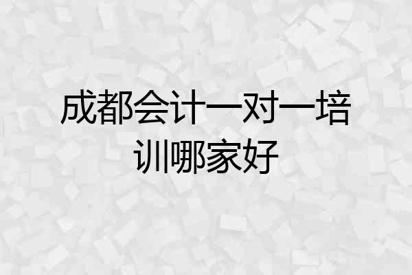 成都会计一对一培训哪家好