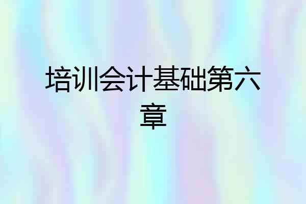 培训会计基础第六章