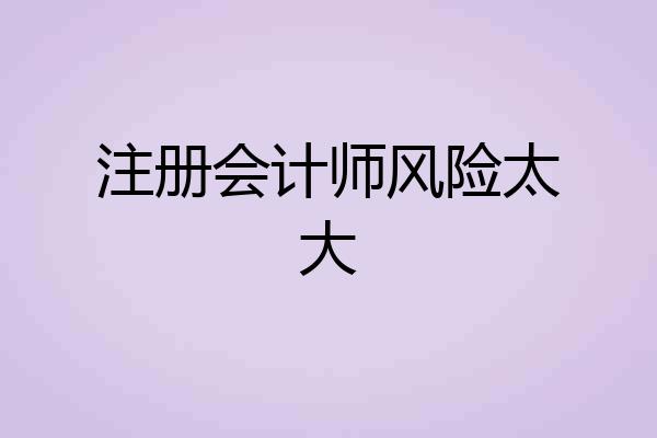 注册会计师风险太大