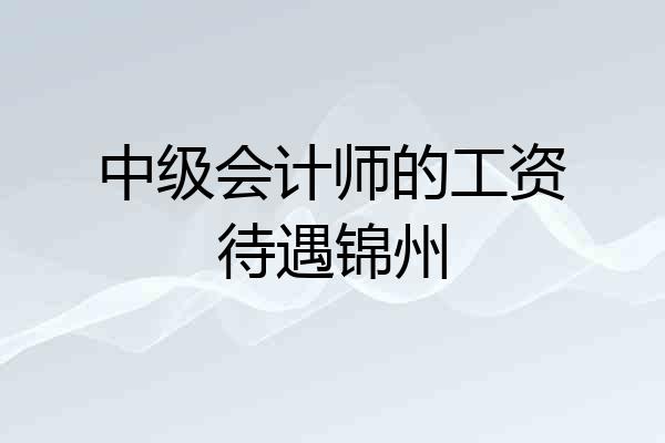 中级会计师的工资待遇锦州