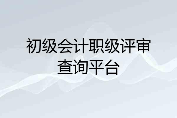 初级会计职级评审查询平台