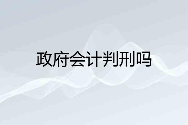 政府会计判刑吗