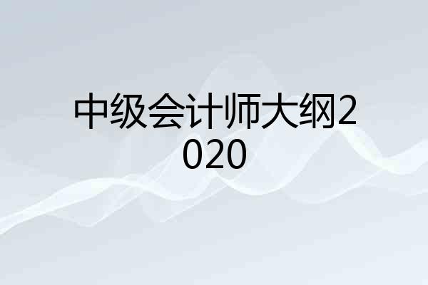 中级会计师大纲2020