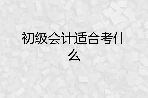 初级会计适合考什么