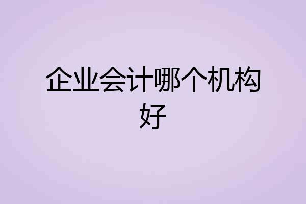 企业会计哪个机构好