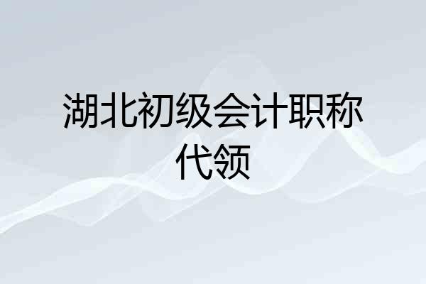 湖北初级会计职称代领
