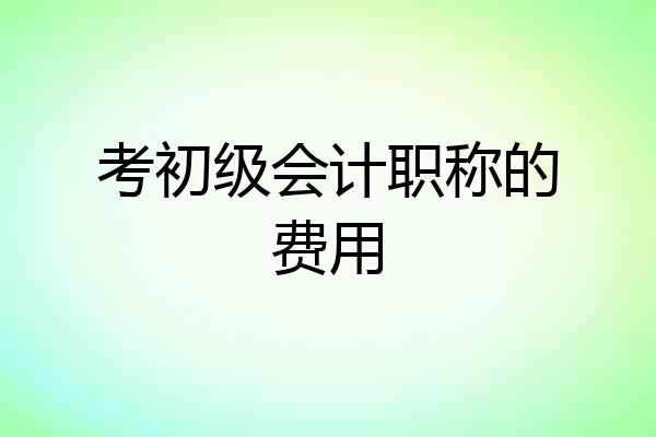 考初级会计职称的费用