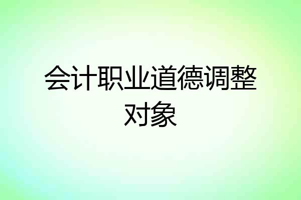 会计职业道德调整对象