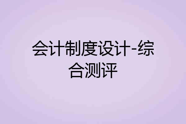 会计制度设计-综合测评