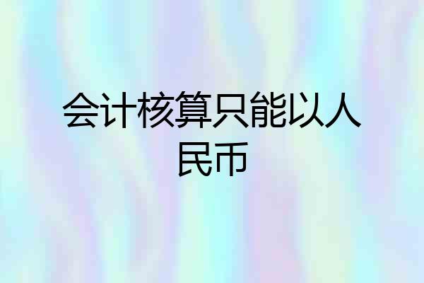 会计核算只能以人民币