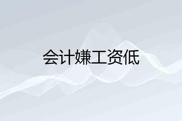 会计嫌工资低