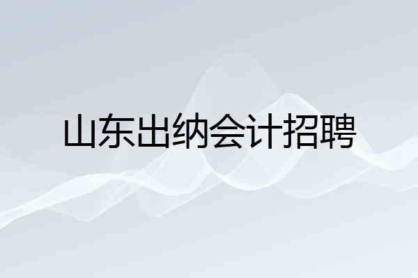 山东出纳会计招聘