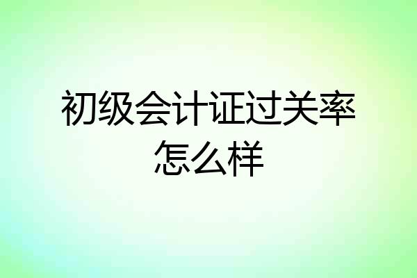 初级会计证过关率怎么样