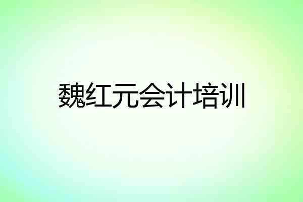 魏红元会计培训