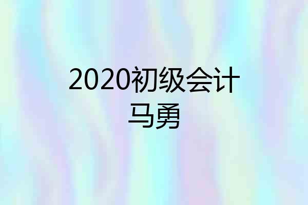 2020初级会计马勇