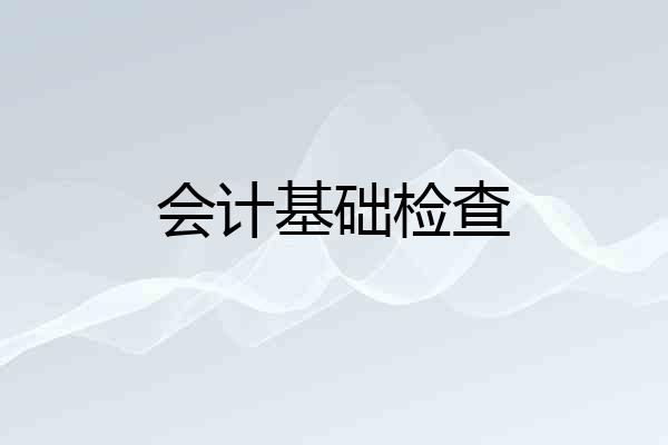 会计基础检查