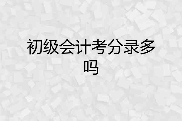 初级会计考分录多吗
