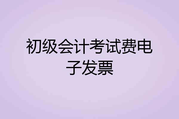 初级会计考试费电子发票