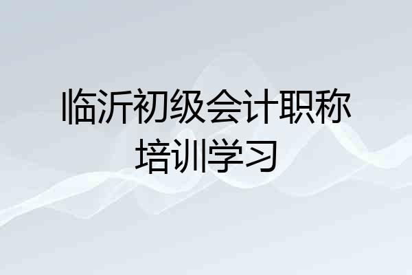 临沂初级会计职称培训学习