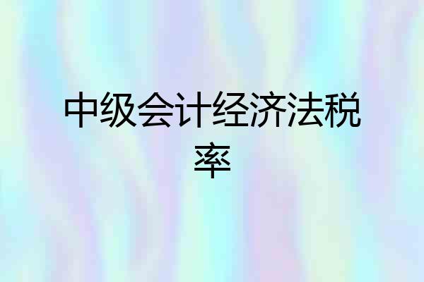 中级会计经济法税率