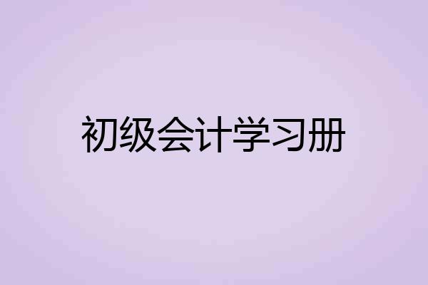 初级会计学习册