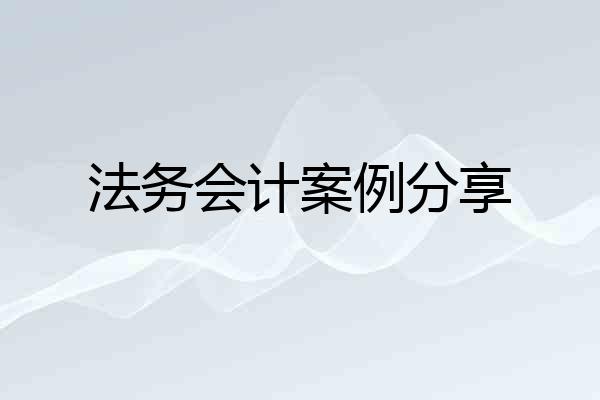 法务会计案例分享