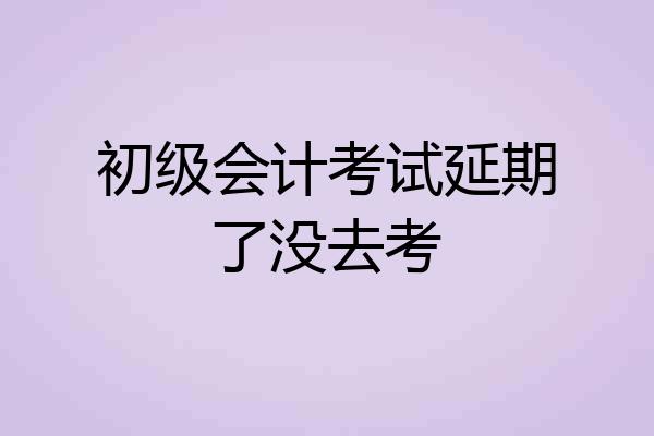 初级会计考试延期了没去考