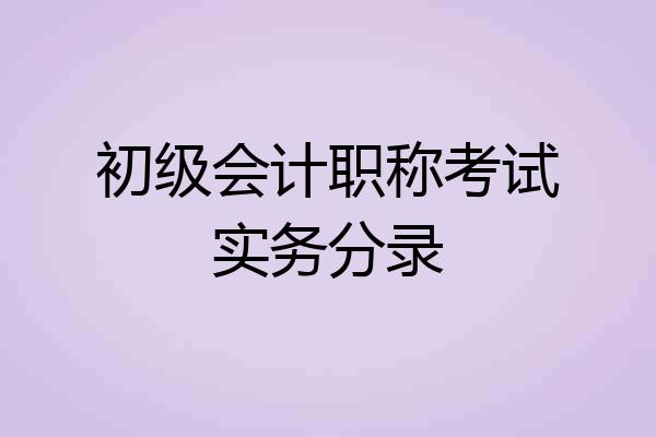 初级会计职称考试实务分录