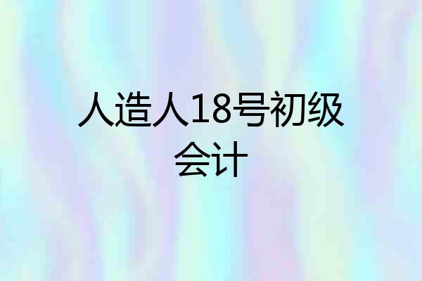 人造人18号初级会计