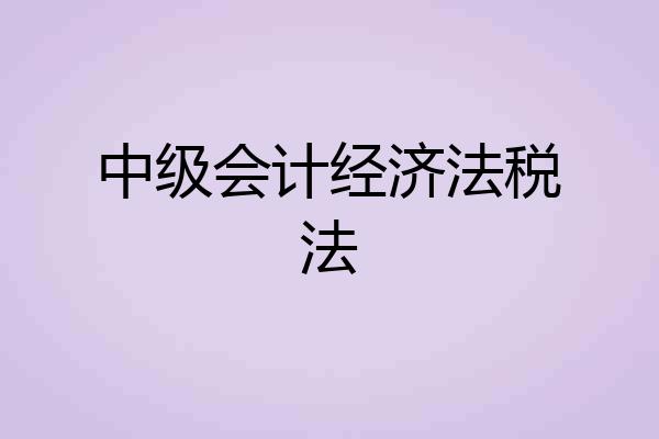 中级会计经济法税法