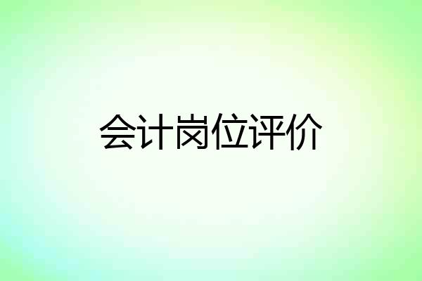 会计岗位评价