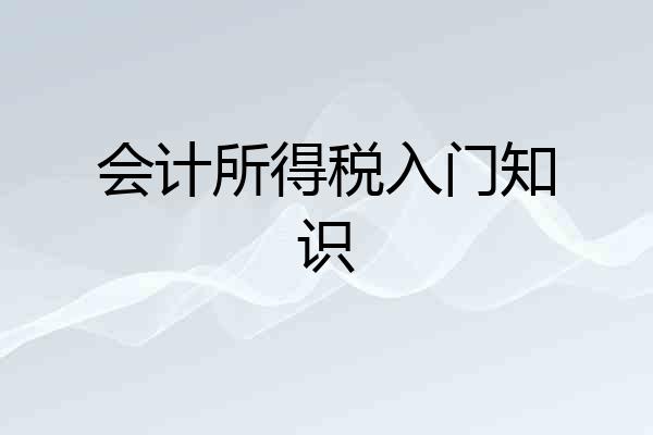 会计所得税入门知识