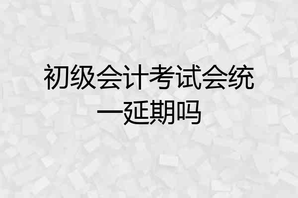 初级会计考试会统一延期吗