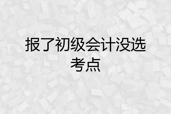 报了初级会计没选考点